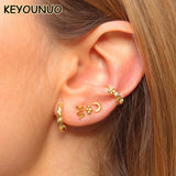 Silver Filled CZ Hoop Earrings Zircon Huggie Earrings Women's Wedding Jewelry