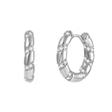 Silver Filled CZ Hoop Earrings Zircon Huggie Earrings Women's Wedding Jewelry