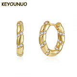 Silver Filled CZ Hoop Earrings Zircon Huggie Earrings Women's Wedding Jewelry