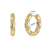 Silver Filled CZ Hoop Earrings Zircon Huggie Earrings Women's Wedding Jewelry
