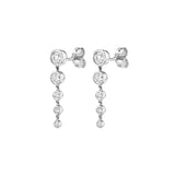 Silver Filled CZ Stud Drop Earrings For Women