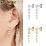 Silver Filled CZ Stud Drop Earrings For Women