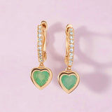 Heart Drop Hoop Earrings Zircon Piercing Jewelry