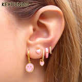 Smile Hoop Drop Earrings Silver Filled Party Jewelry