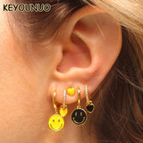 Smile Hoop Drop Earrings Silver Filled Party Jewelry
