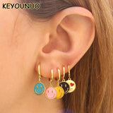Smile Hoop Drop Earrings Silver Filled Party Jewelry