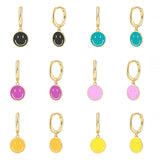 Smile Hoop Drop Earrings Silver Filled Party Jewelry