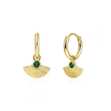 Shell Shape CZ Hoop Earrings Zircon Colorful Party Jewelry