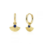 Shell Shape CZ Hoop Earrings Zircon Colorful Party Jewelry