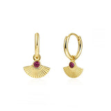 Shell Shape CZ Hoop Earrings Zircon Colorful Party Jewelry