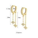 Drop Hoop Earrings Zircon Star Dangle Earrings