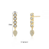 Zircon Teardrop Dangle Earrings for Women, Wedding Jewelry