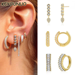 Zircon Teardrop Dangle Earrings for Women, Wedding Jewelry