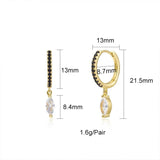Silver Filled Water Drop Earrings Zircon Hoop Colorful Earring