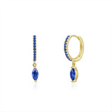 Silver Filled Water Drop Earrings Zircon Hoop Colorful Earring