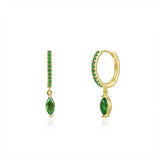 Silver Filled Water Drop Earrings Zircon Hoop Colorful Earring
