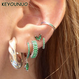 Silver Filled Water Drop Earrings Zircon Hoop Colorful Earring