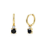 Silver Filled Zircon Drop Earrings For Women CZ Huggie Hoop Dangle