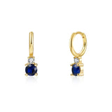 Silver Filled Zircon Drop Earrings For Women CZ Huggie Hoop Dangle