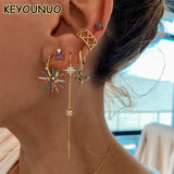 Silver Filled Zircon Drop Earrings For Women Pave Butterfly Dangle