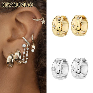 Star Hoop Earrings Zircon Wedding Jewelry Wholesale
