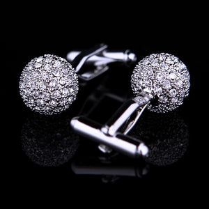Crystal Cuff link for Mens High Shirt Wedding Guests