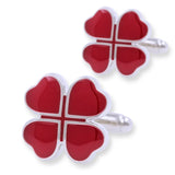 Red Clover Cufflink Button High Wedding Gift