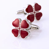 Red Clover Cufflink Button High Wedding Gift