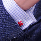 Red Clover Cufflink Button High Wedding Gift