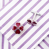 Red Clover Cufflink Button High Wedding Gift