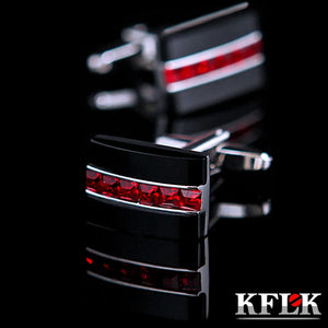 Red Crystal Cufflink for Mens Shirt