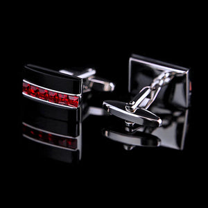 Red Crystal Cufflink for Mens Shirt