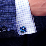 Crystal Cufflink for Mens Wedding Groom Button High Guests
