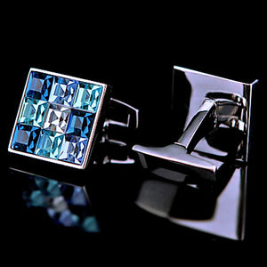Crystal Cufflink for Mens Wedding Groom Button High Guests