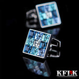 Crystal Cufflink for Mens Wedding Groom Button High Guests