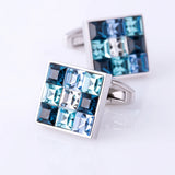 Crystal Cufflink for Mens Wedding Groom Button High Guests