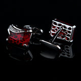 Men's Wedding Cufflinks Red Pierced Cuff Buttons High Abotoaduras Guests