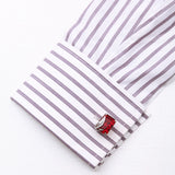 Men's Wedding Cufflinks Red Pierced Cuff Buttons High Abotoaduras Guests