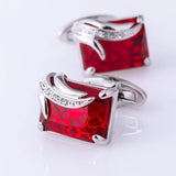 Men's Wedding Cufflinks Red Pierced Cuff Buttons High Abotoaduras Guests