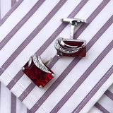 Men's Wedding Cufflinks Red Pierced Cuff Buttons High Abotoaduras Guests