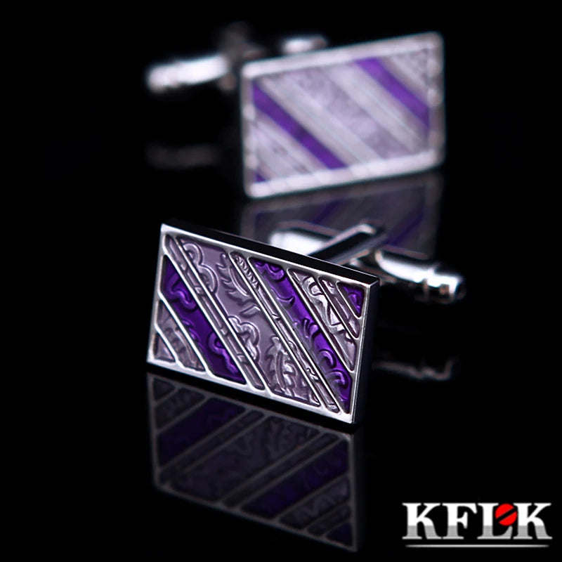 High Purple Wedding Cufflinks for Men