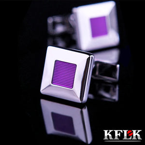 Purple Gemelos Cufflinks Men's Cuff Button High Cuff Link