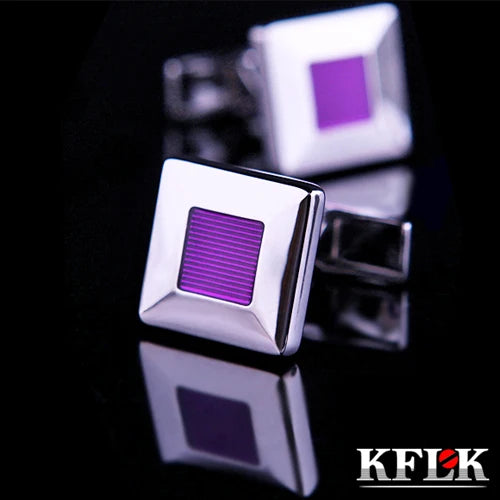 Purple Gemelos Cufflinks Men's Cuff Button High Cuff Link