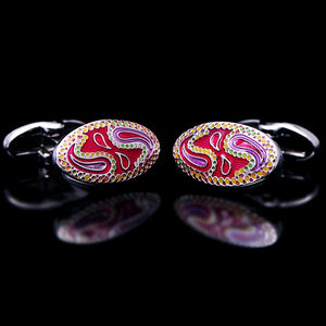 Enamel Cufflinks for Men - High Art Patterns Abotoaduras Jewelry