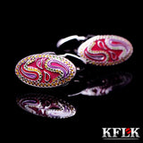Enamel Cufflinks for Men - High Art Patterns Abotoaduras Jewelry