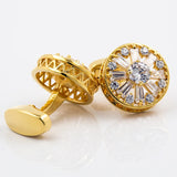 Men's Crystal Cufflinks Wedding Button