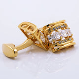 Gold-color Men's Shirt Cuff Links Button Wedding Cufflinks