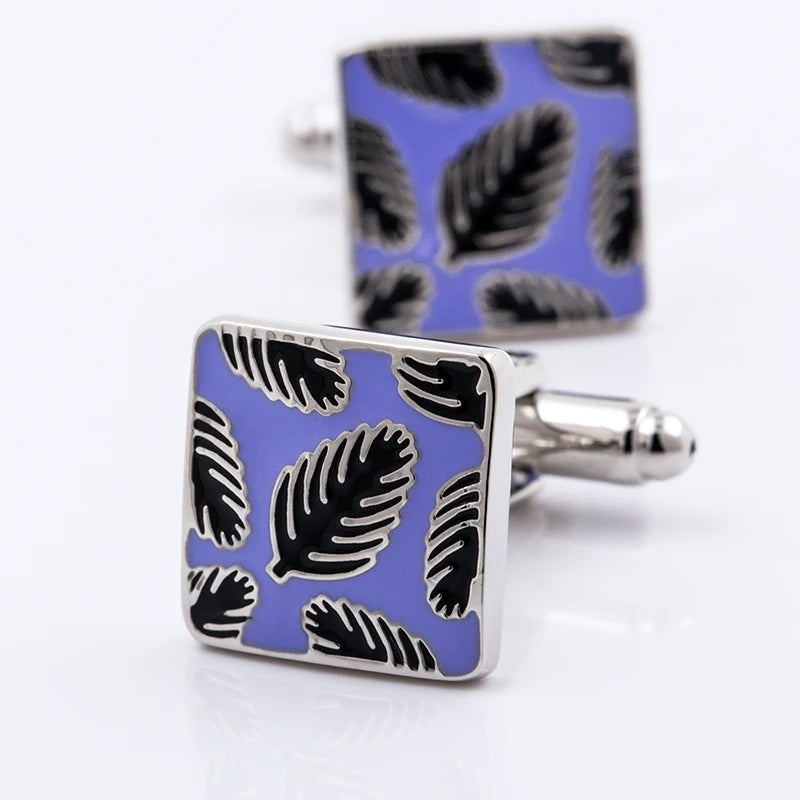 Men's Square Feathers Cufflinks for Wedding