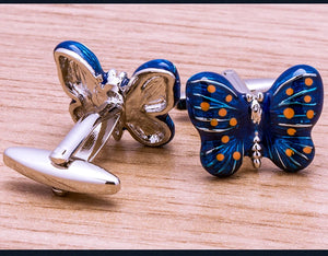 Butterfly Cufflinks Animal Button Wedding Men's Shirt