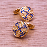 Crystal Round Cufflinks for Men Wedding Guests